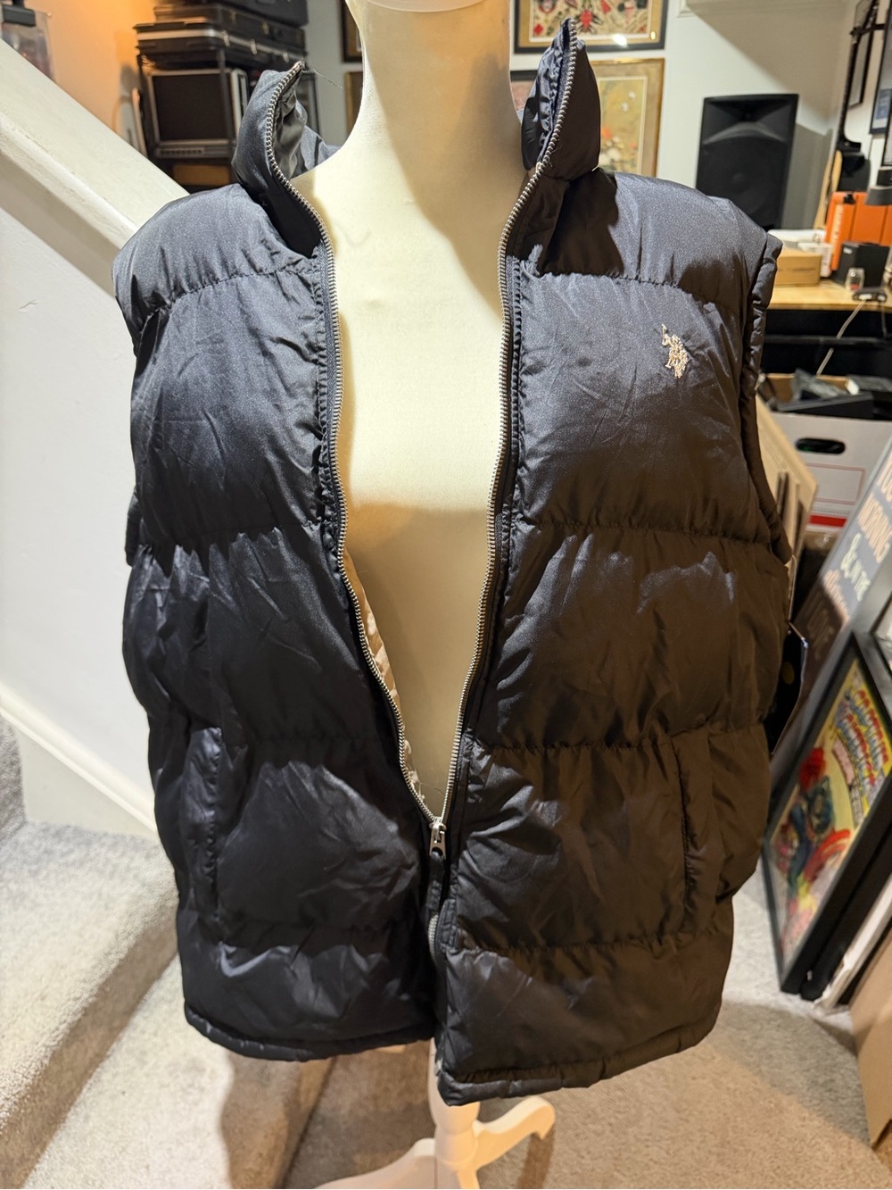 Black Polo Ralph Lauren puffer vest in XL